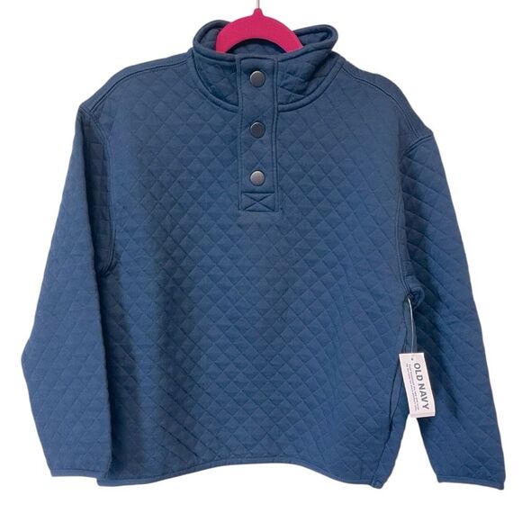 Old Navy Kids Blue Long Sleeve Quilted Snap-Button Sweater-XS (5) - Picture 1 of 5